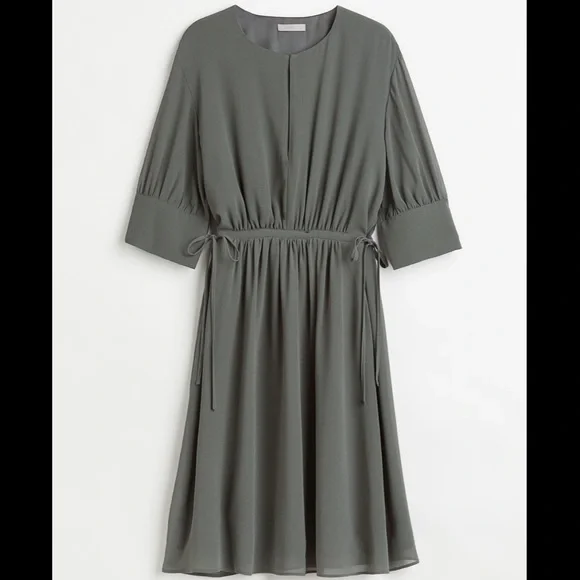 H&M | Dresses | Hm Chiffon Drawstring Waist Dress Olive Green L | Poshmark H&M | Dresses | Hm Chiffon Drawstring Waist Dress Olive Green L | Poshmark